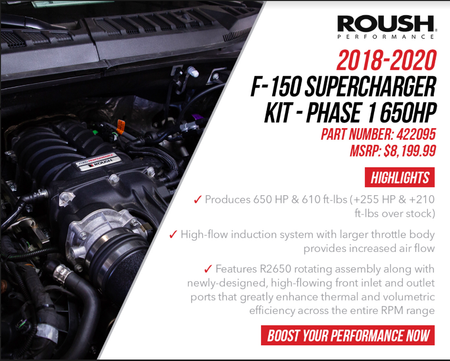 2018-2020 F-150 Supercharger Kit - Phase 1 650HP